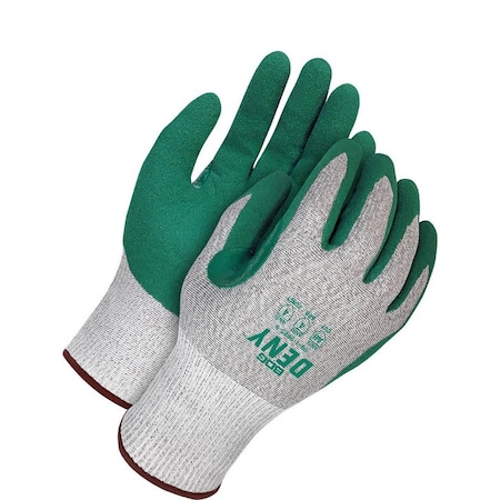Waterproof, Touchscreen Grey HPPE Green Sandy Nitrile Palm, Shrink Wrapped, Size S (7)